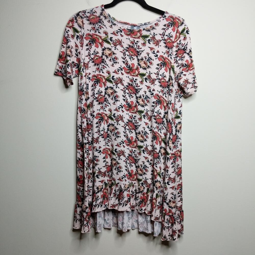 Agnes & Dora Floral Ruffle Hem Tunic - Sz M - EUC